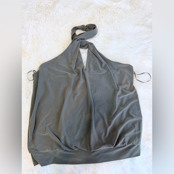 Express Olive Green Halter Top - Picture 2 of 4